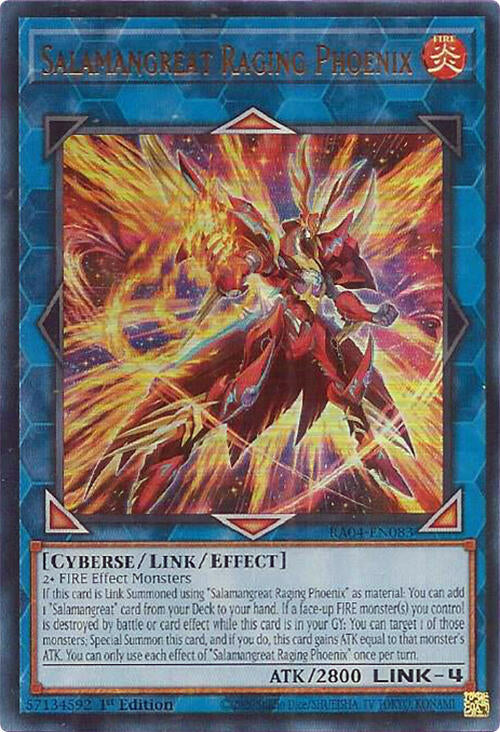 Salamangreat Raging Phoenix [RA04-EN083] Ultra Rare | Exor Games New Glasgow