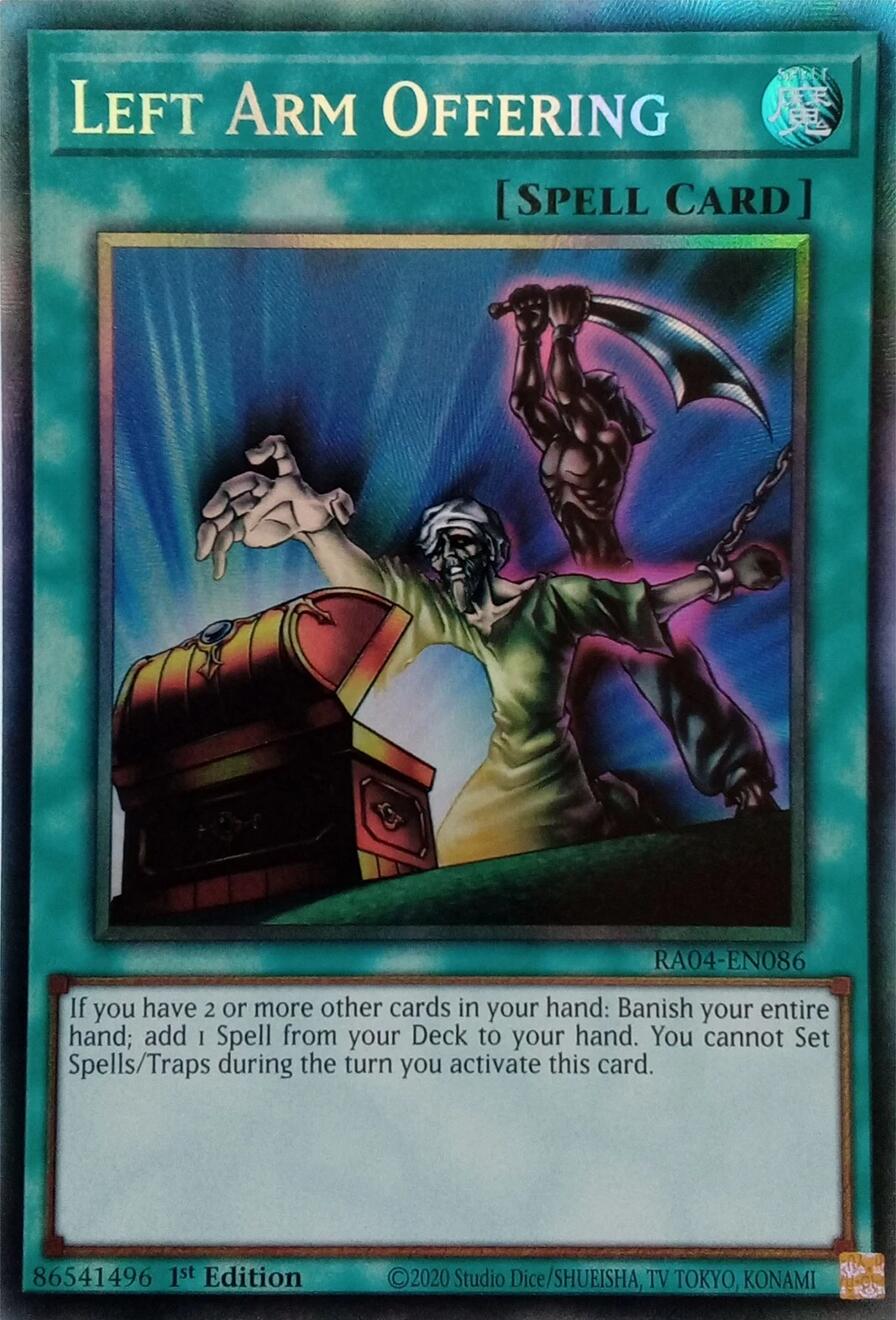 Left Arm Offering [RA04-EN086] Prismatic Collector's Rare | Exor Games New Glasgow