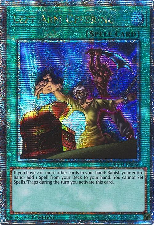 Left Arm Offering [RA04-EN086] Quarter Century Secret Rare | Exor Games New Glasgow