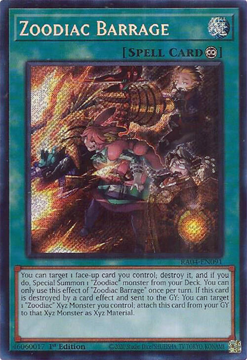 Zoodiac Barrage [RA04-EN091] Secret Rare | Exor Games New Glasgow
