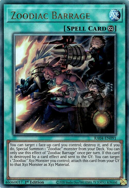 Zoodiac Barrage [RA04-EN091] Prismatic Ultimate Rare | Exor Games New Glasgow