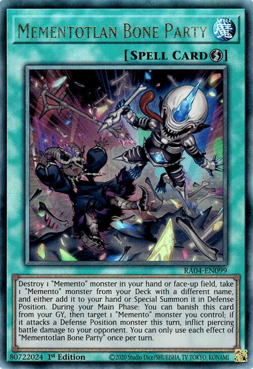 Mementotlan Bone Party [RA04-EN099] Prismatic Ultimate Rare | Exor Games New Glasgow