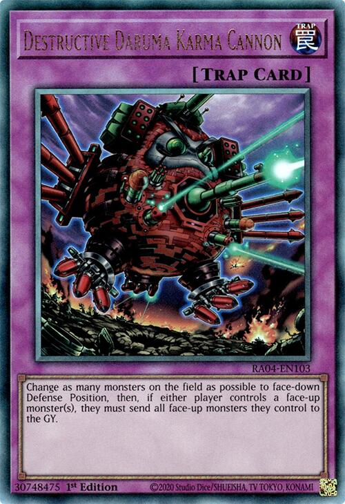 Destructive Daruma Karma Cannon [RA04-EN103] Prismatic Ultimate Rare | Exor Games New Glasgow