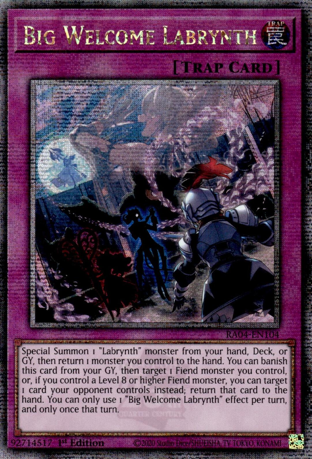 Big Welcome Labrynth [RA04-EN104] Quarter Century Secret Rare | Exor Games New Glasgow