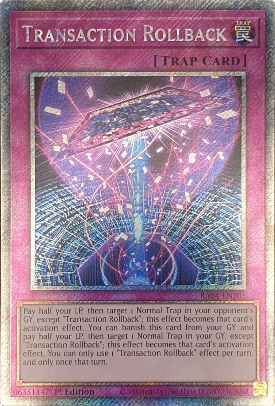 Transaction Rollback [RA04-EN105] Platinum Secret Rare | Exor Games New Glasgow