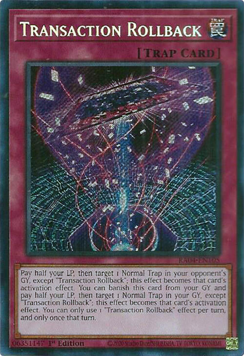 Transaction Rollback [RA04-EN105] Secret Rare | Exor Games New Glasgow