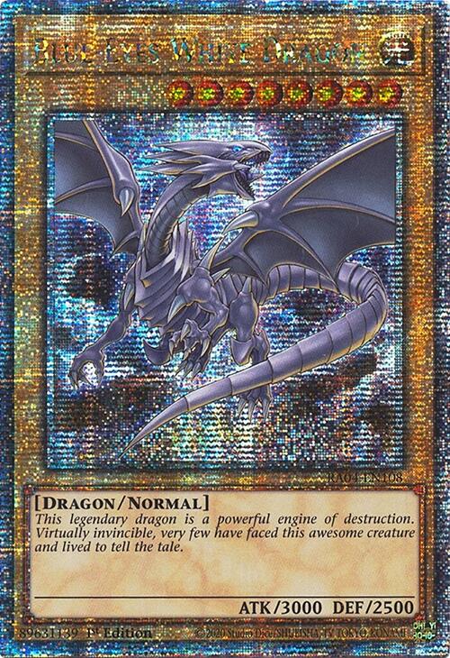Blue-Eyes White Dragon (8th Art) [RA04-EN108] Quarter Century Secret Rare | Exor Games New Glasgow