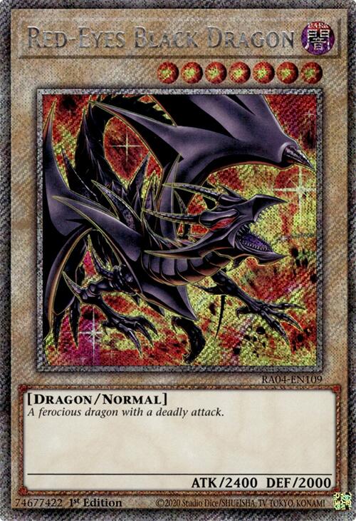 Red-Eyes Black Dragon (8th Art) [RA04-EN109] Platinum Secret Rare | Exor Games New Glasgow