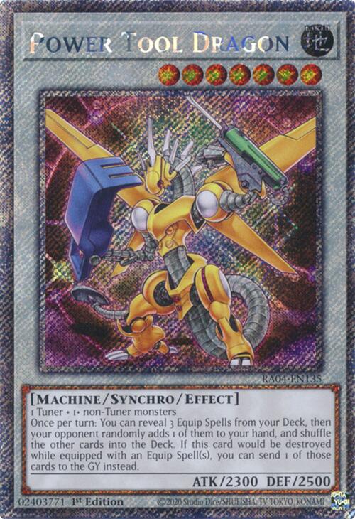 Power Tool Dragon [RA04-EN135] Platinum Secret Rare | Exor Games New Glasgow