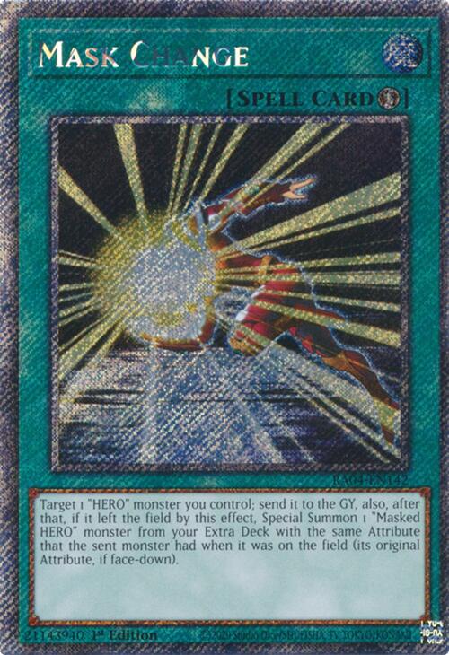 Mask Change [RA04-EN142] Platinum Secret Rare | Exor Games New Glasgow