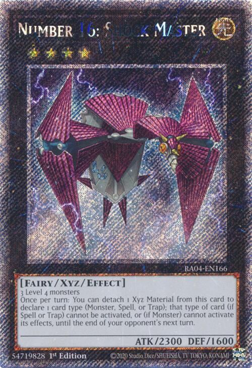 Number 16: Shock Master [RA04-EN166] Platinum Secret Rare | Exor Games New Glasgow