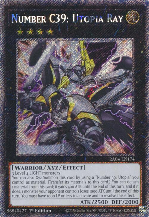 Number C39: Utopia Ray [RA04-EN174] Platinum Secret Rare | Exor Games New Glasgow