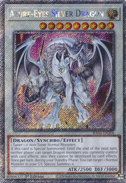 Azure-Eyes Silver Dragon [RA04-EN208] Platinum Secret Rare | Exor Games New Glasgow