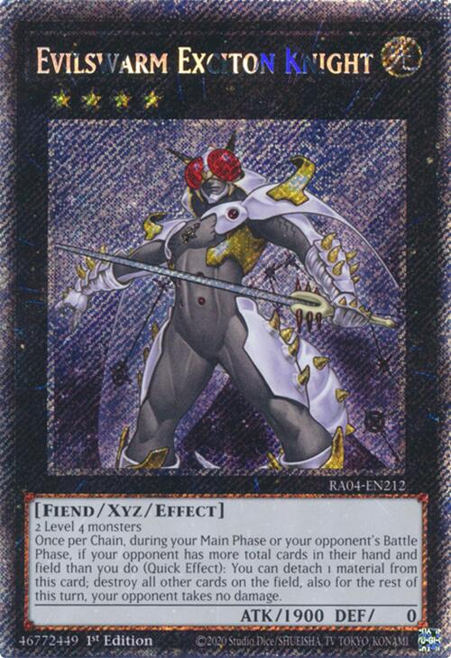 Evilswarm Exciton Knight [RA04-EN212] Platinum Secret Rare | Exor Games New Glasgow