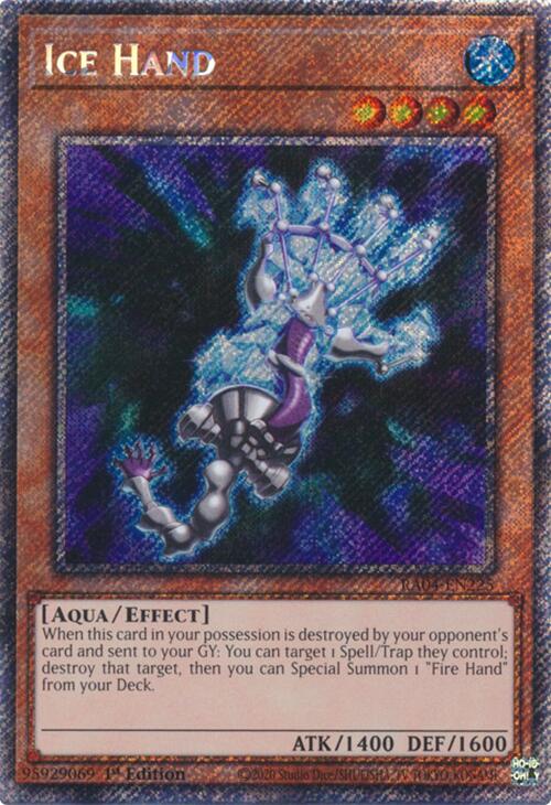 Ice Hand [RA04-EN225] Platinum Secret Rare | Exor Games New Glasgow