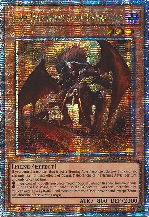 Scarm, Malebranche of the Burning Abyss [RA04-EN233] Quarter Century Secret Rare | Exor Games New Glasgow