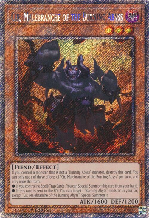 Cir, Malebranche of the Burning Abyss [RA04-EN235] Platinum Secret Rare | Exor Games New Glasgow