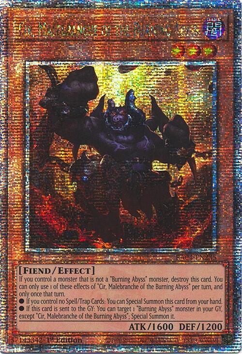 Cir, Malebranche of the Burning Abyss [RA04-EN235] Quarter Century Secret Rare | Exor Games New Glasgow