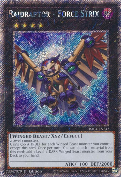 Raidraptor - Force Strix [RA04-EN243] Platinum Secret Rare | Exor Games New Glasgow