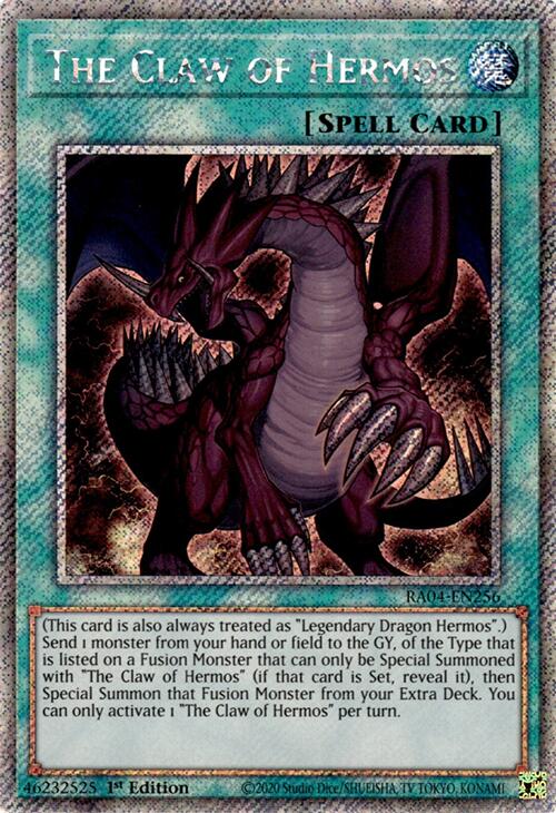 The Claw of Hermos [RA04-EN256] Platinum Secret Rare | Exor Games New Glasgow
