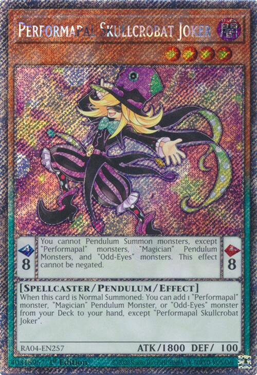 Performapal Skullcrobat Joker [RA04-EN257] Platinum Secret Rare | Exor Games New Glasgow