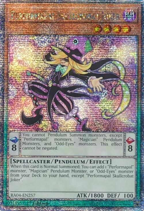 Performapal Skullcrobat Joker [RA04-EN257] Quarter Century Secret Rare | Exor Games New Glasgow
