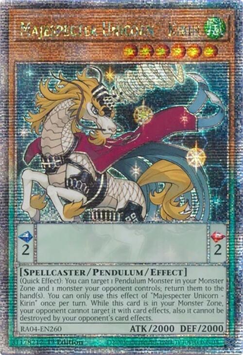 Majespecter Unicorn - Kirin [RA04-EN260] Quarter Century Secret Rare | Exor Games New Glasgow