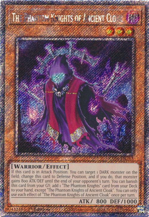 The Phantom Knights of Ancient Cloak [RA04-EN263] Platinum Secret Rare | Exor Games New Glasgow