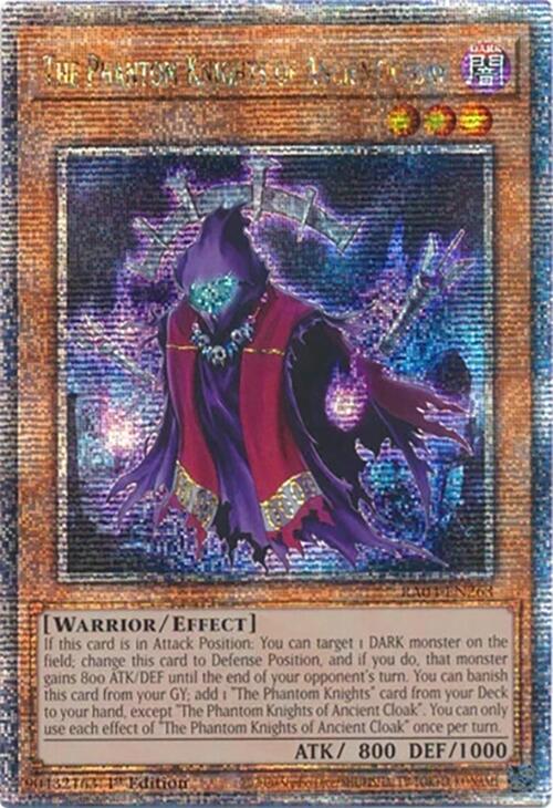 The Phantom Knights of Ancient Cloak [RA04-EN263] Quarter Century Secret Rare | Exor Games New Glasgow