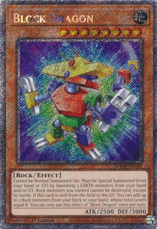 Block Dragon [RA04-EN268] Platinum Secret Rare | Exor Games New Glasgow