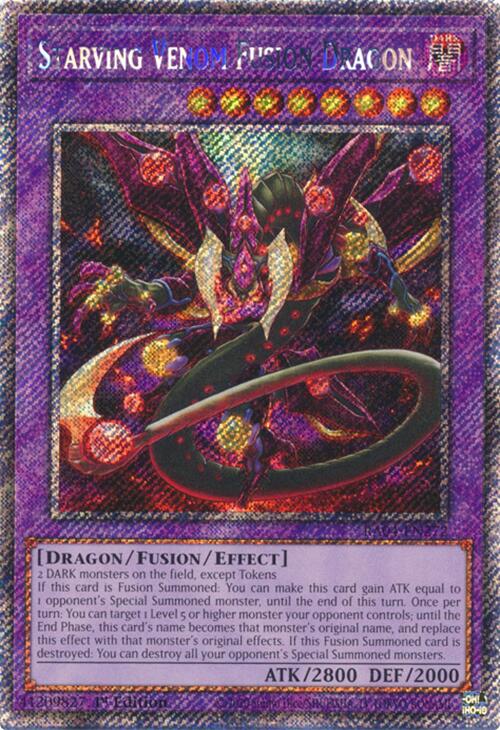Starving Venom Fusion Dragon [RA04-EN272] Platinum Secret Rare | Exor Games New Glasgow