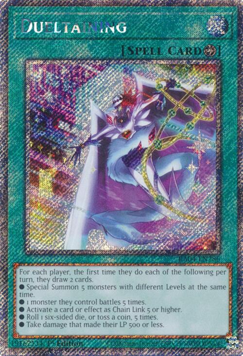 Dueltaining [RA04-EN286] Platinum Secret Rare | Exor Games New Glasgow