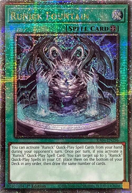 Runick Fountain [RA04-EN296] Quarter Century Secret Rare | Exor Games New Glasgow