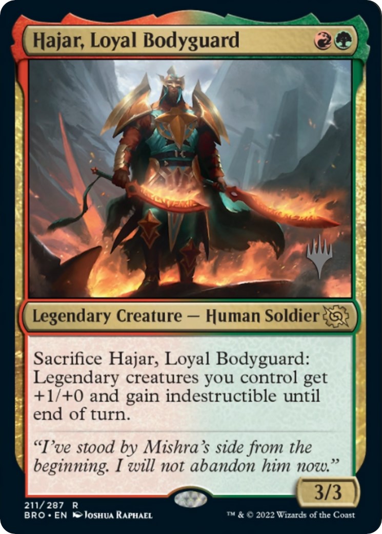 Hajar, Loyal Bodyguard (Promo Pack) [The Brothers' War Promos] | Exor Games New Glasgow