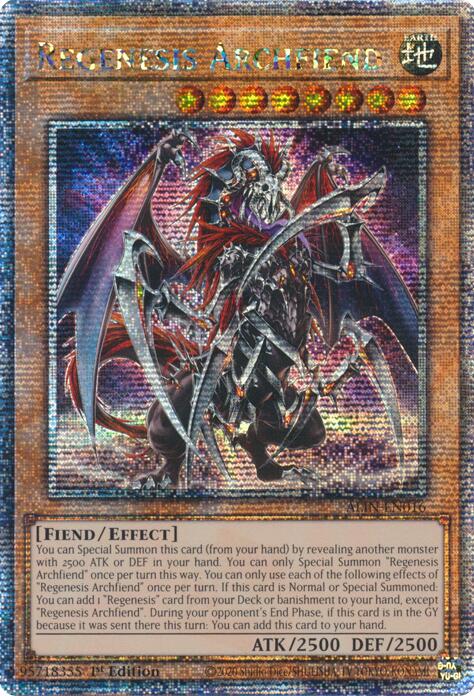 Regenesis Archfiend [ALIN-EN016] Quarter Century Secret Rare | Exor Games New Glasgow