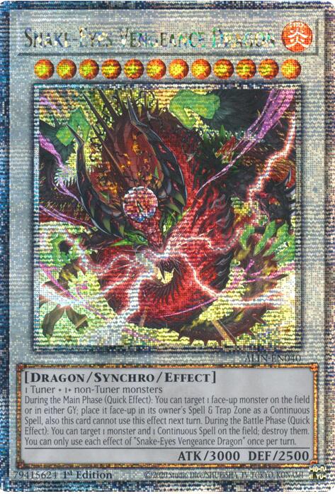 Snake-Eyes Vengeance Dragon [ALIN-EN040] Quarter Century Secret Rare | Exor Games New Glasgow