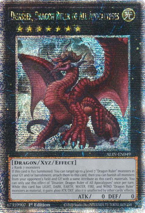 Disaster, Dragon Ruler of All Apocalypses [ALIN-EN049] Quarter Century Secret Rare | Exor Games New Glasgow