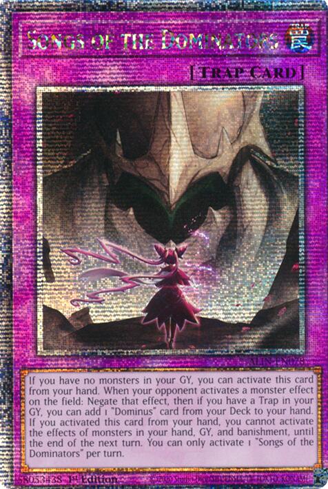 Songs of the Dominators [ALIN-EN078] Quarter Century Secret Rare | Exor Games New Glasgow