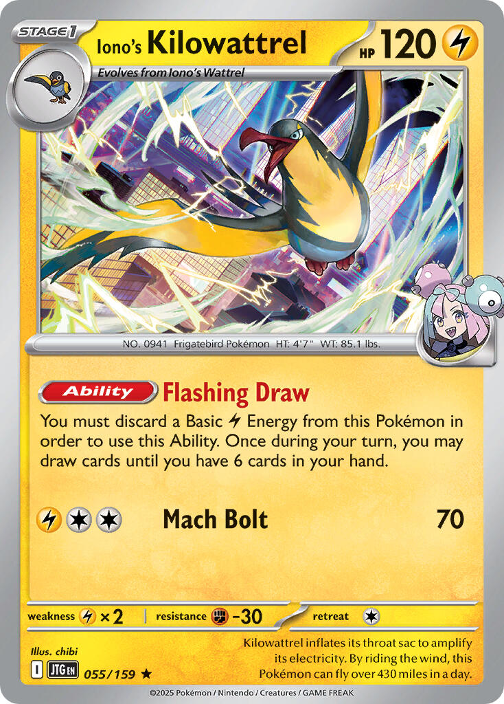 Iono's Kilowattrel (055/159) (Deck Exclusive) [Scarlet & Violet: Journey Together] | Exor Games New Glasgow