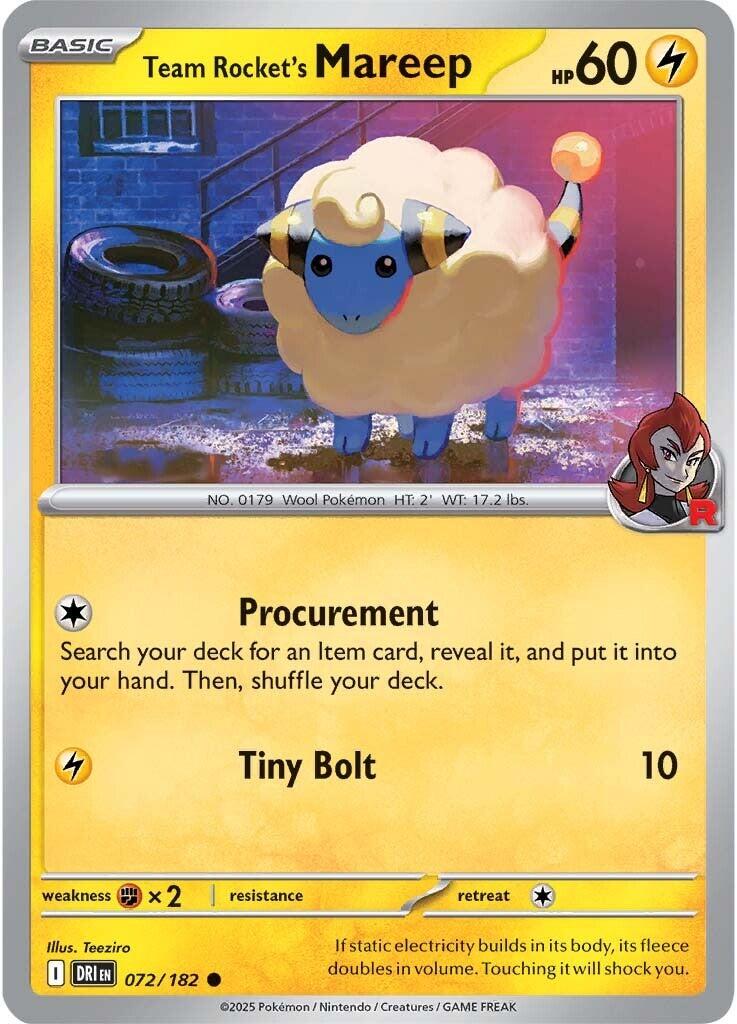 Team Rocket's Mareep (072/182) [Scarlet & Violet: Destined Rivals] | Exor Games New Glasgow