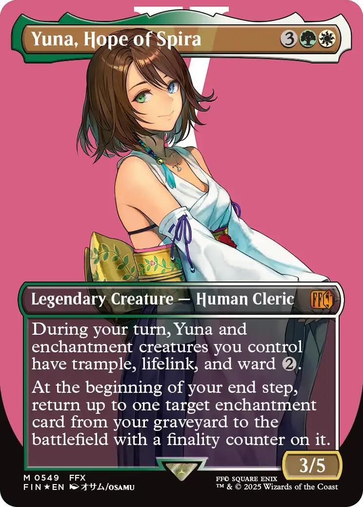 Yuna, Hope of Spira (Borderless) (Surge Foil) [FINAL FANTASY] | Exor Games New Glasgow