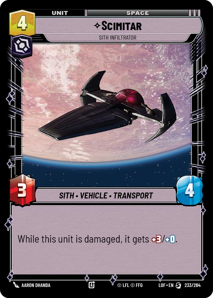 Scimitar - Sith Infiltrator (233/264) (233/264) [Legends of the Force] | Exor Games New Glasgow