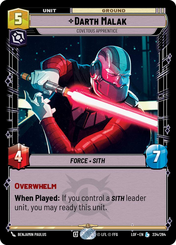 Darth Malak - Covetous Apprentice (234/264) (234/264) [Legends of the Force] | Exor Games New Glasgow