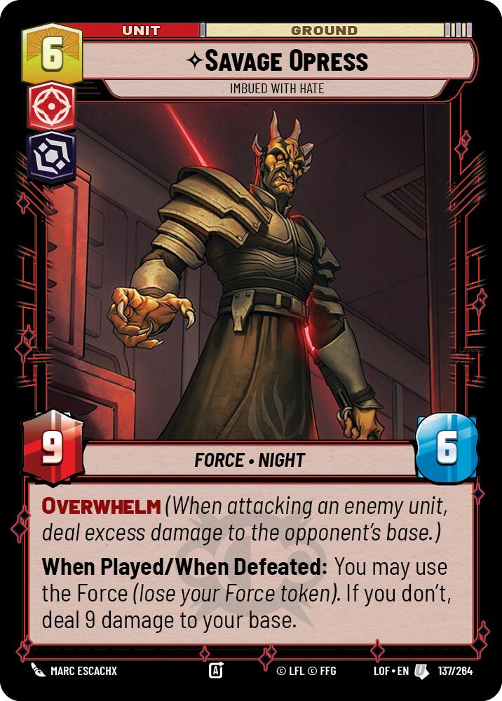 Savage Opress - Imbued With Hate (137/264) (137/264) [Legends of the Force] | Exor Games New Glasgow