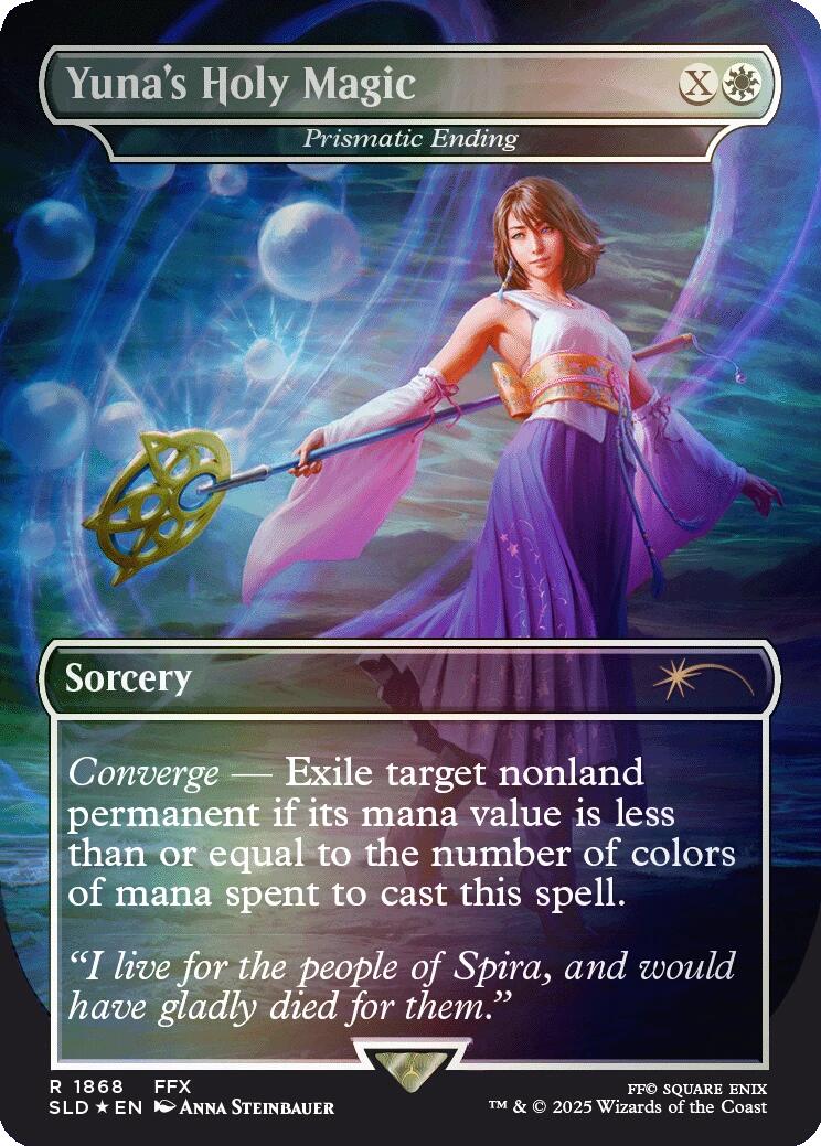 Yuna's Holy Magic - Prismatic Ending (Rainbow Foil) [Secret Lair Drop Series] | Exor Games New Glasgow