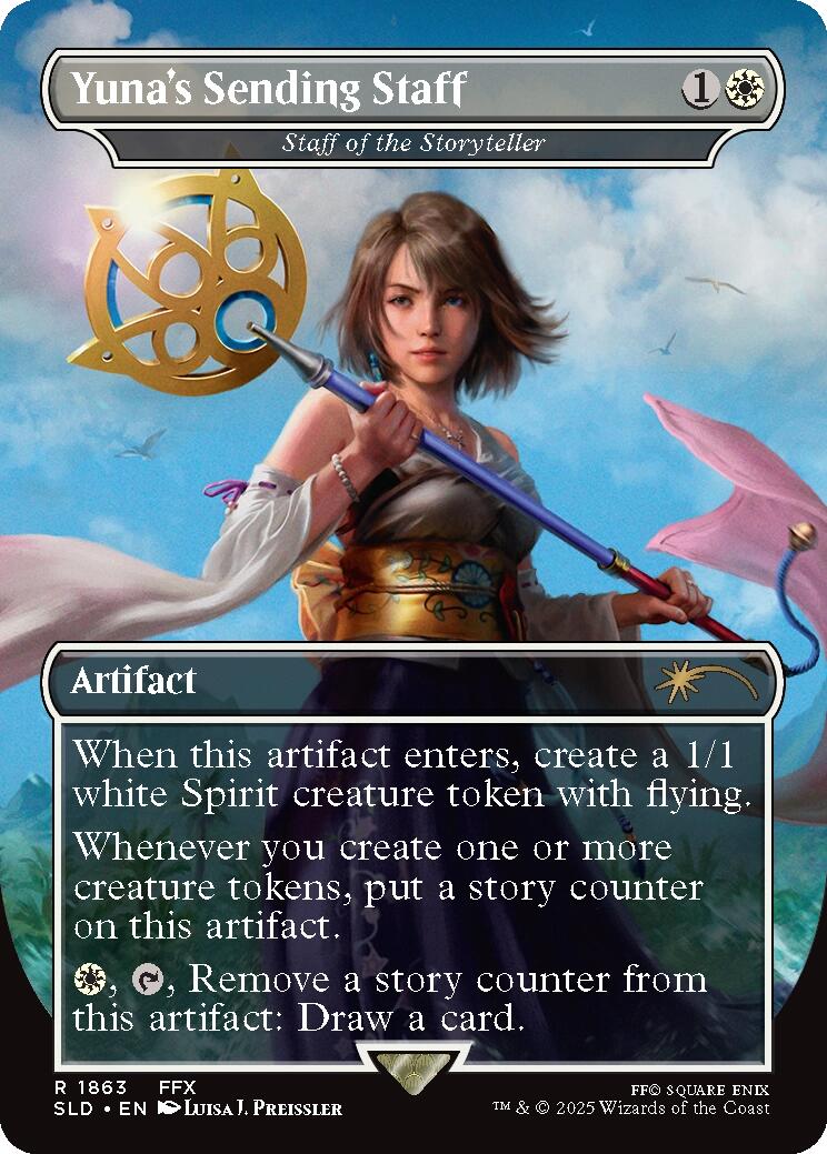 Yuna's Sending Staff - Staff of the Storyteller [Secret Lair Drop Series] | Exor Games New Glasgow