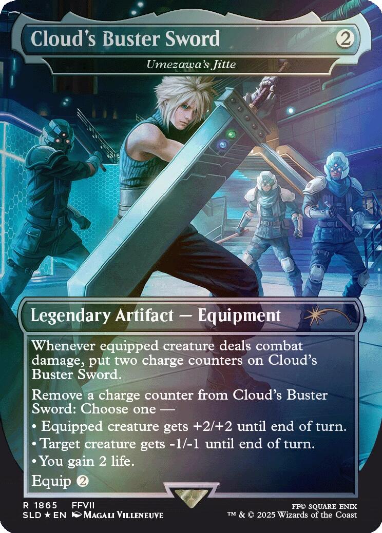 Cloud's Buster Sword - Umezawa's Jitte (Rainbow Foil) [Secret Lair Drop Series] | Exor Games New Glasgow