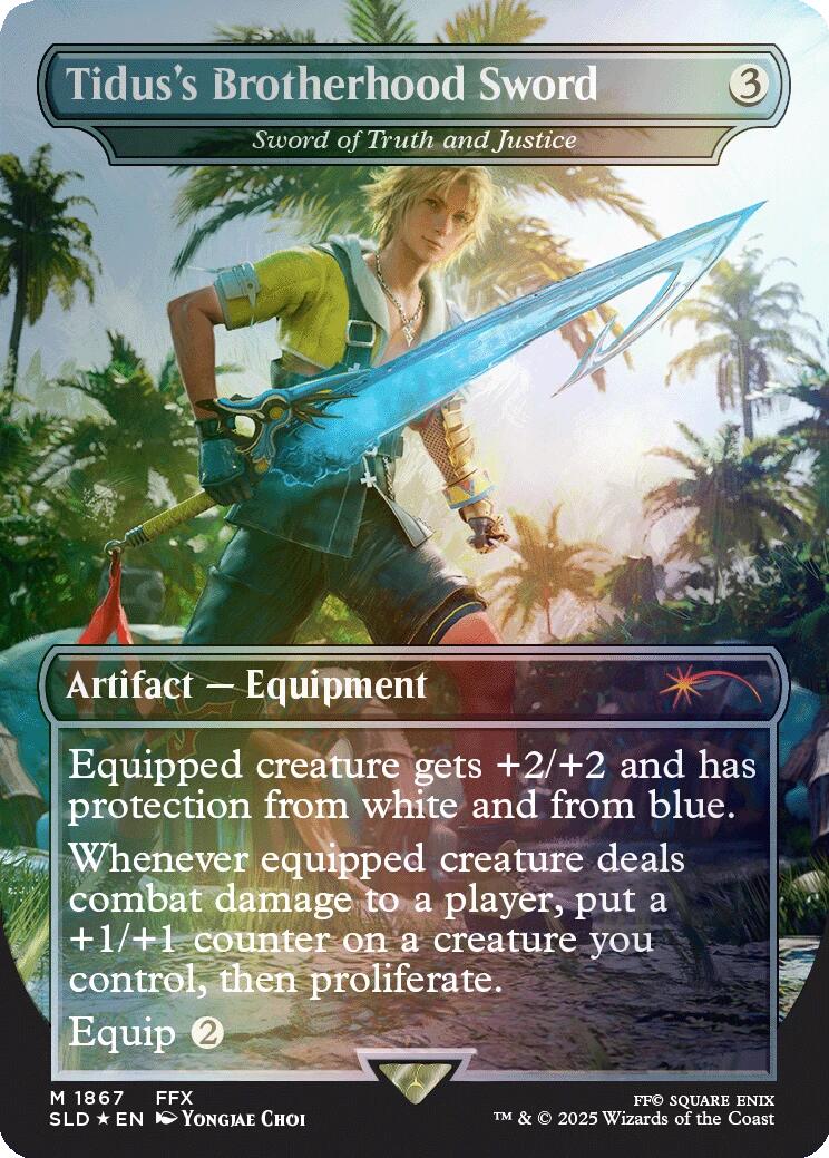 Tidus's Brotherhood Sword - Sword of Truth and Justice (Rainbow Foil) [Secret Lair Drop Series] | Exor Games New Glasgow