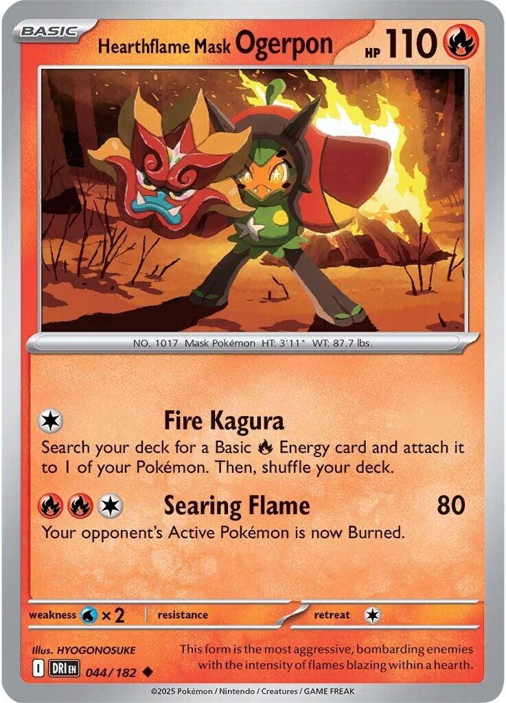 Hearthflame Mask Ogerpon (044/182) [Scarlet & Violet: Destined Rivals] | Exor Games New Glasgow