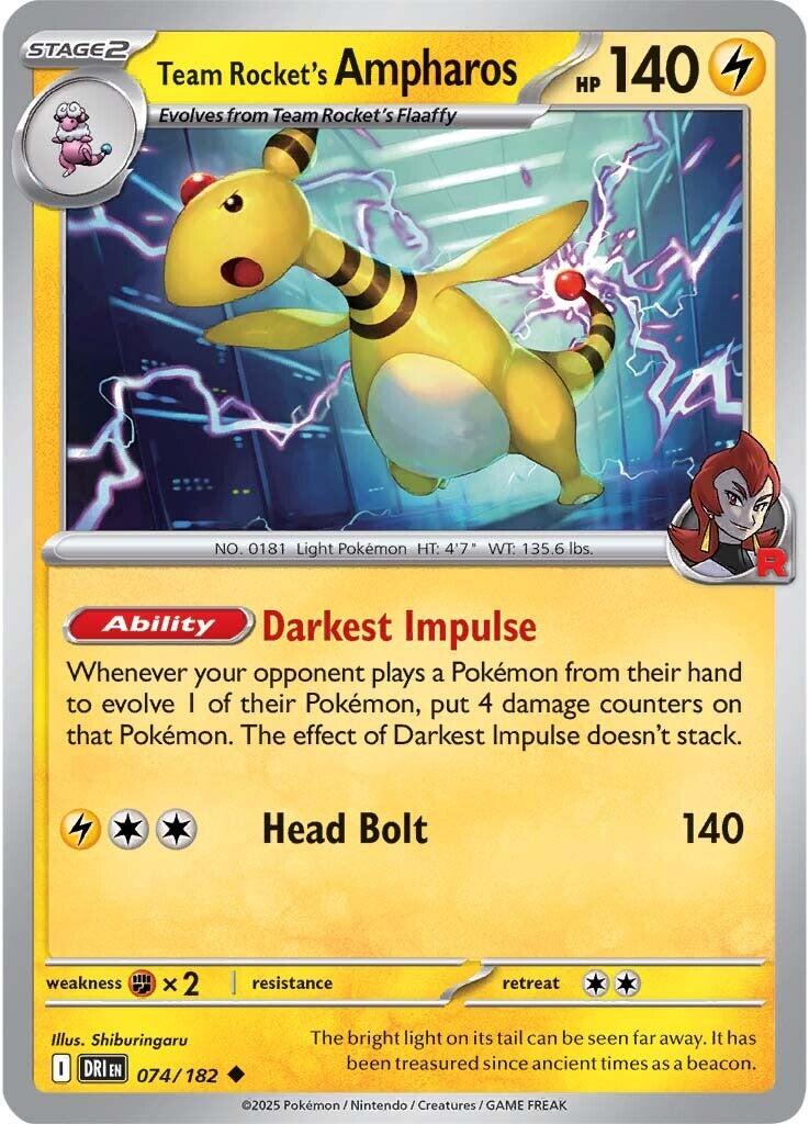 Team Rocket's Ampharos (074/182) [Scarlet & Violet: Destined Rivals] | Exor Games New Glasgow